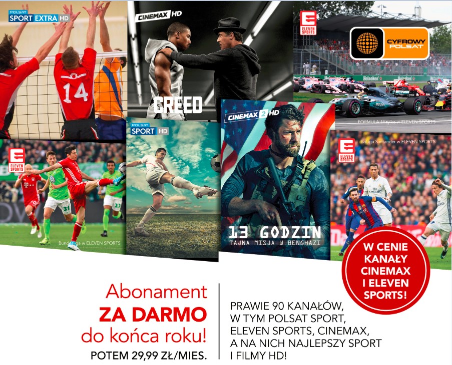 Nowa oferta Cyfrowego Polsatu dla fanów sportu i kina W cenie kanały Cinemax i Eleven Sports!