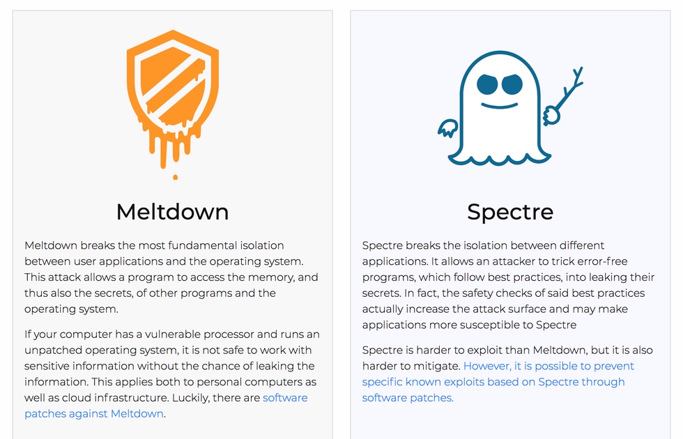 Meltdown Spectre opisy