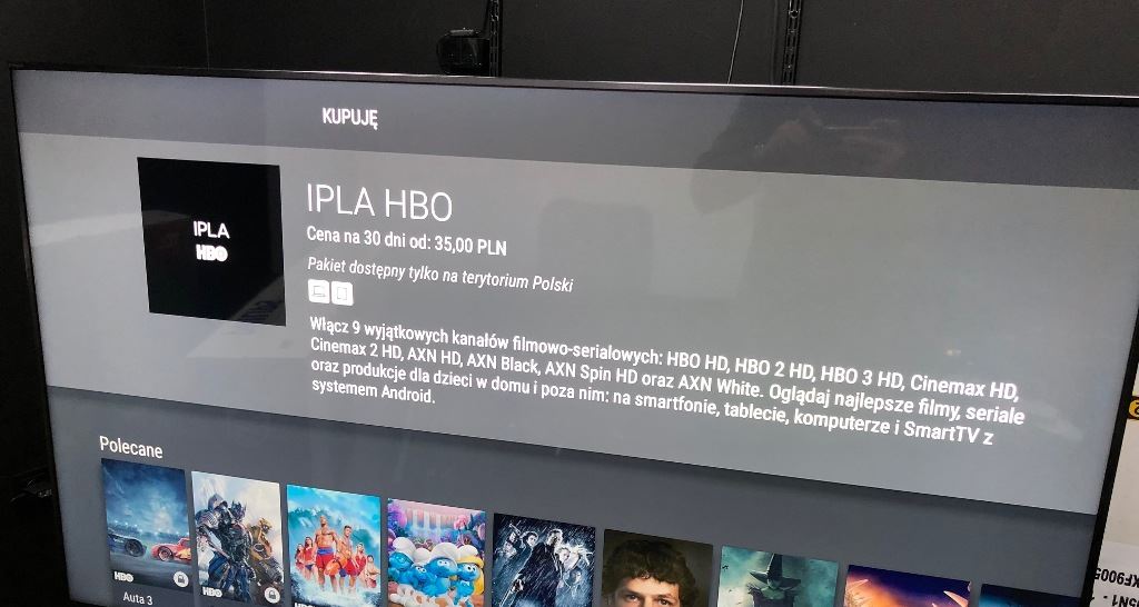 Dostęp do treści HBO przez serwis IPLA na telewizorach z Android TV