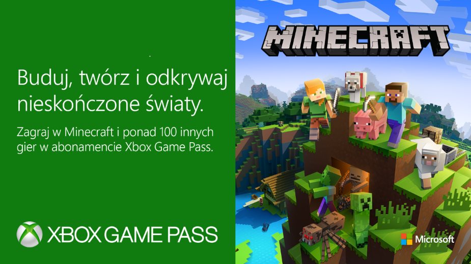 Minecraft dostępny w Xbox Game Pass