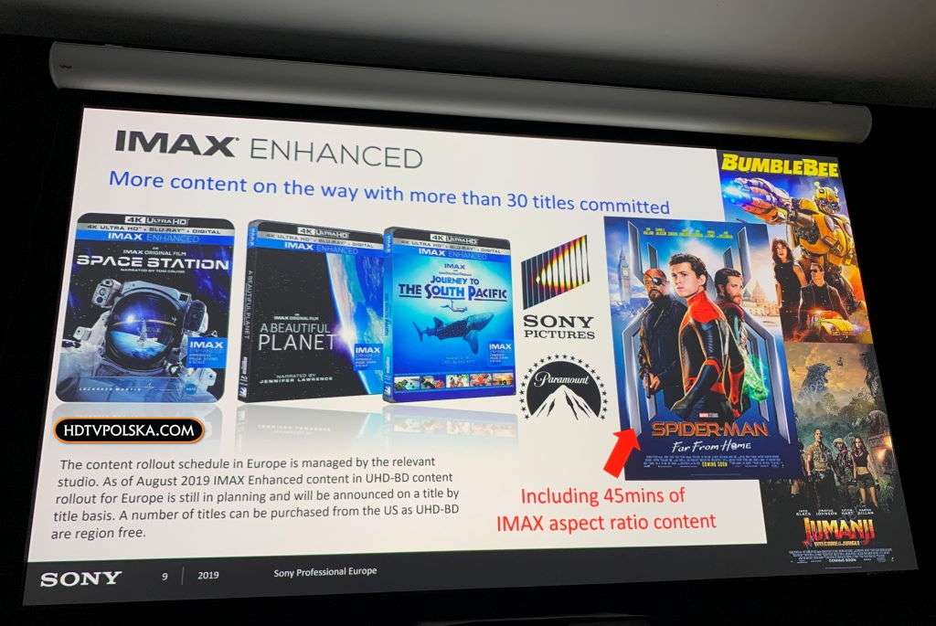 IMAX Enhanced Sony Bravia projektory