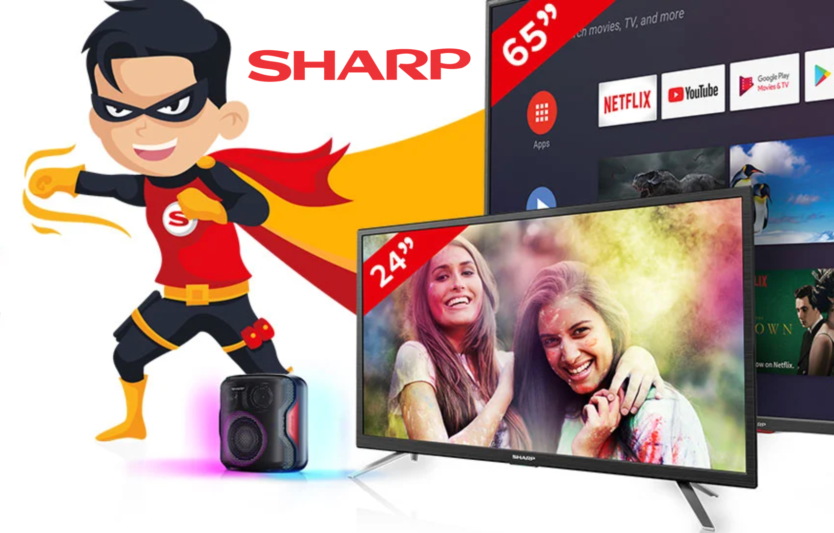 Rusza nowa promocja Sharp. Przy zakupie telewizora 65 cali, drugi mniejszy model TV w prezencie!