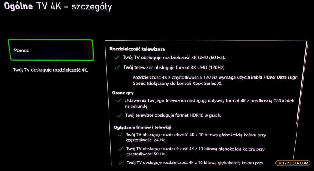 Ustawienia trybu gra Samsung Q80T Xbox Series X