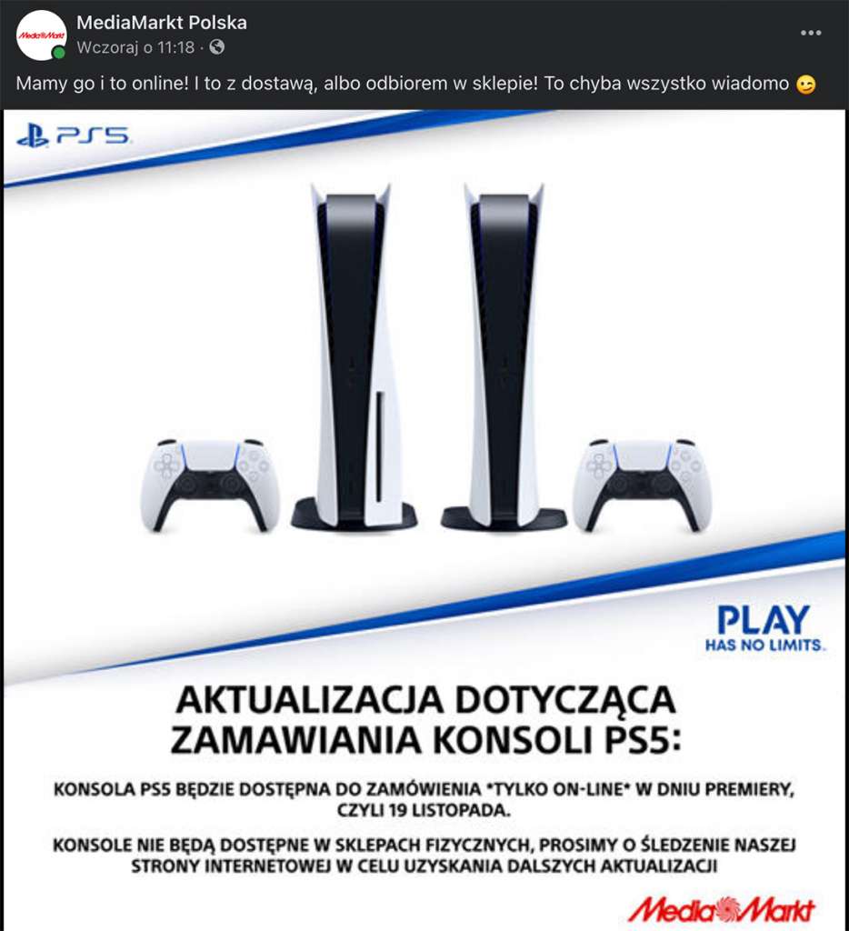 Konsole PS5 będą dostępne do kupienia online w dniu premiery w Polsce - mamy potwierdzenia sklepów!