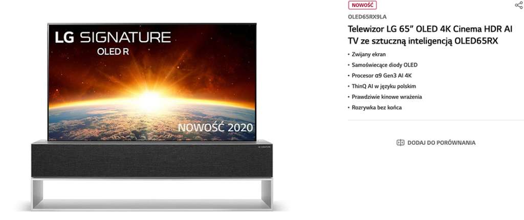 Rolowany, luksusowy telewizor LG SIGNATURE OLED R jednak trafi do sprzedaży w Polsce! Ile mógłby kosztować?