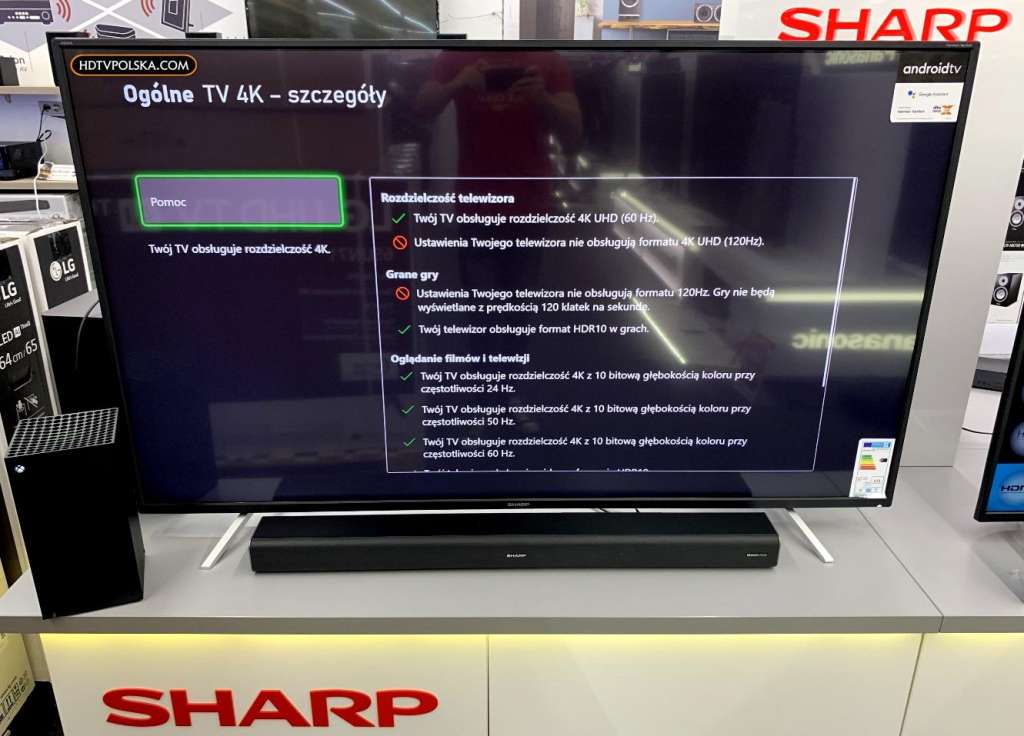 Test telewizor Sharp BL5 konsole xbox