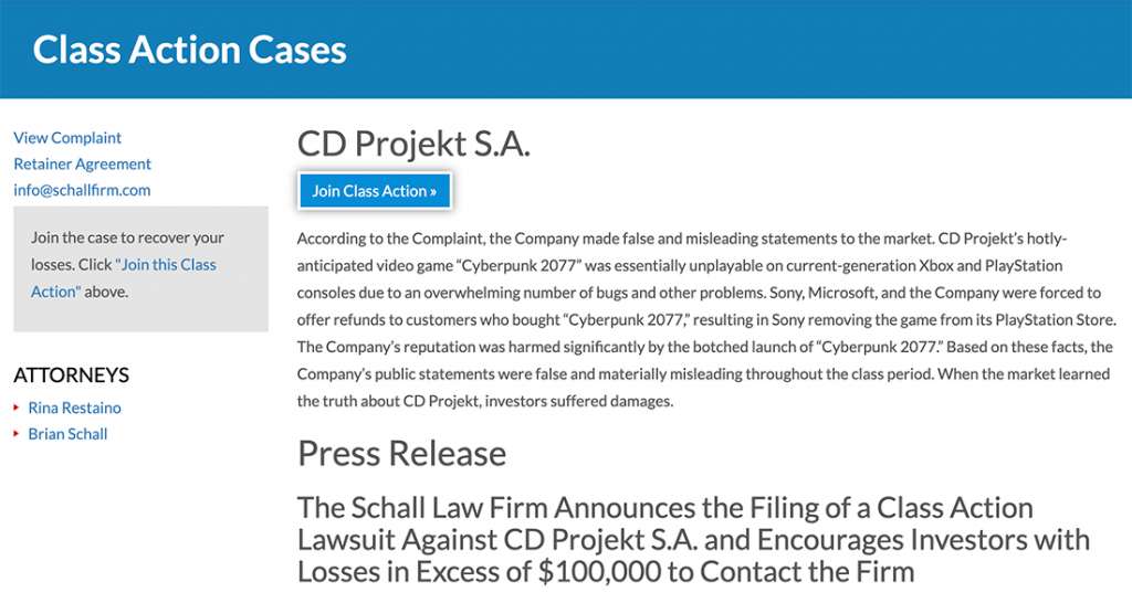 Amerykańska kancelaria pozywa CD Projekt za oszustwo! Tymczasem Cyberpunk 2077 bije rekordy sprzedaży
