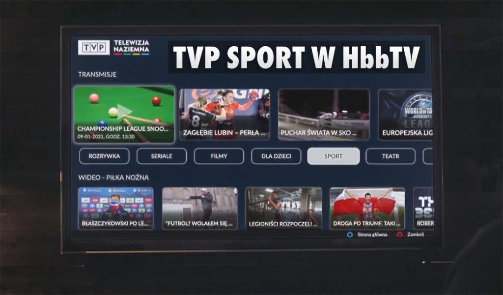 Odbiorcy cyfrowej telewizji naziemnej z dostępem do nowych treści! TVP Sport udostępnia wszystkie materiały na platformie HbbTV