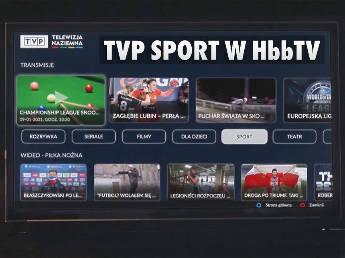 Odbiorcy telewizji naziemnej z dostępem do nowych treści na żądanie! TVP Sport udostępnia wszystkie materiały na platformie HbbTV