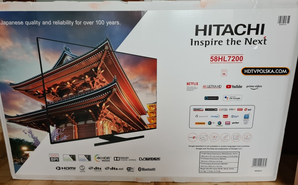 Test telewizor hitachi HL7200 karton