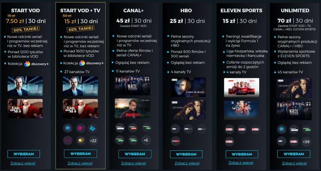 Promocja Start VOD w Player pakiety inne