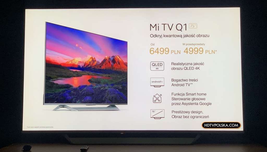Telewizor Xiaomi Mi TV Q1 QLED 75 cali przesprzedaż