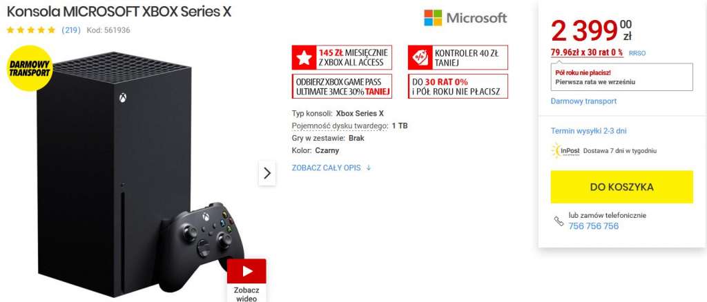 Xbox Series X media expert dostępność