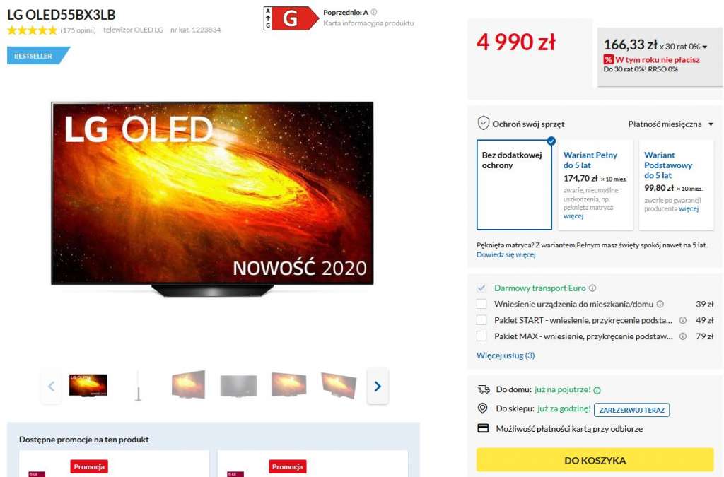 LG OLED BX nieprawdopodobna cena promocja