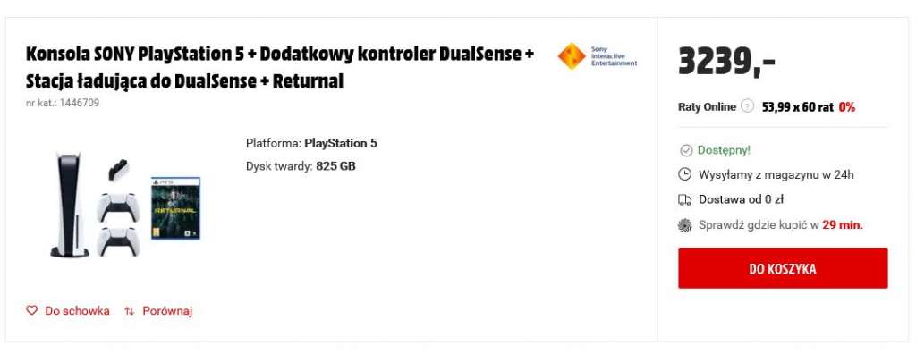PlayStation 5 promocja media markt returnal