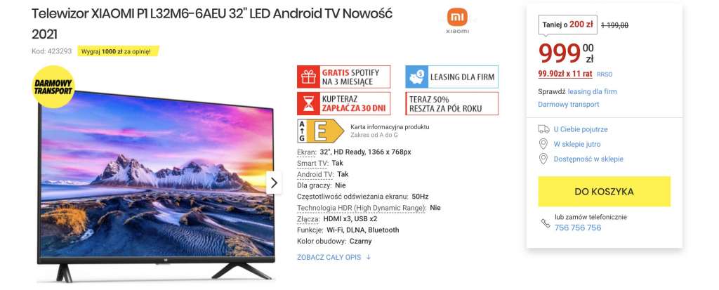 Najtańszy Android TV w historii? Nowość od Xiaomi poniżej 1000 zł! Gdzie tak ogromna promocja?