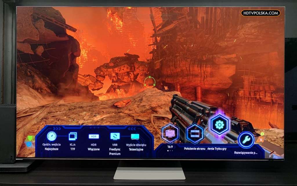 Test 120fps w Doom Eternal telewizor Samsung