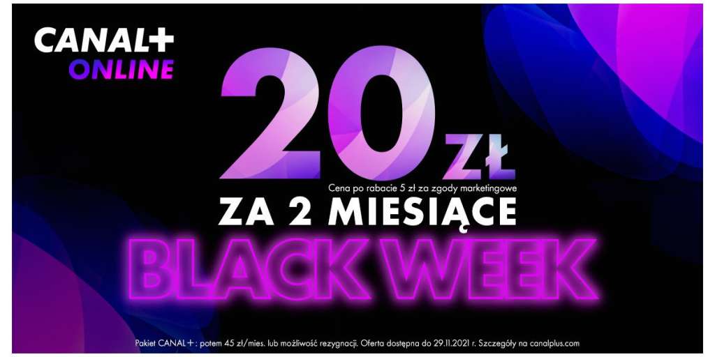 2 miesiące oglądania kanałów TV, filmów, seriali i sportu za 20 złotych! Mega akcja Black Week serwisu CANAL+ online - gdzie odebrać dostęp?