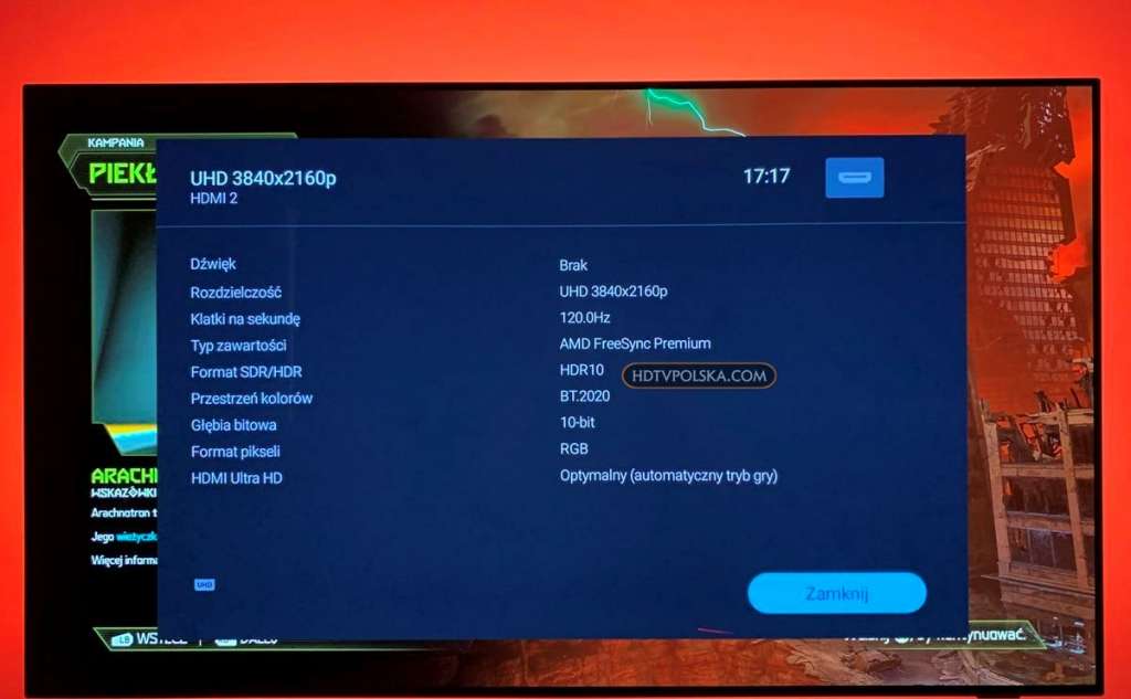 Test telewizor Philips OLED 706 granie hdmi 2.1
