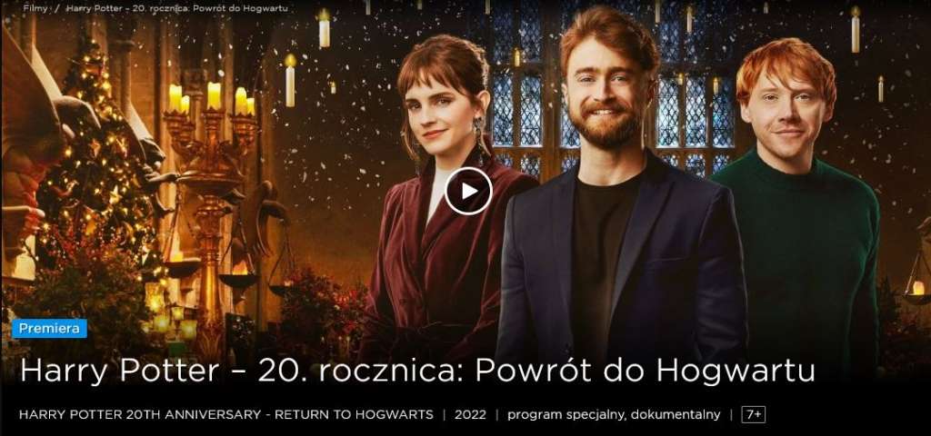 ogladaj Harry Potter 20 rocznica Powrót do Hogwartu