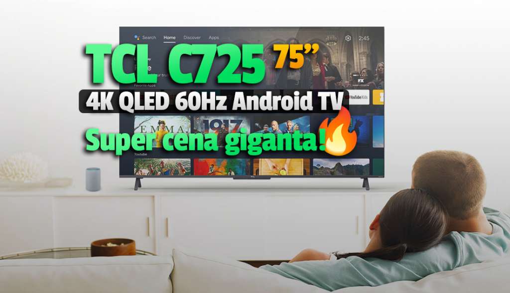 Wielki, niedrogi telewizor 4K QLED z Dolby Vision i Android TV od TCL dużo taniej! Rabat na model C725 75 cali - gdzie kupić?