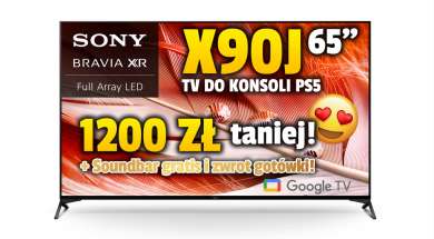 Telewizor Sony X90J 65 cali promocja Media Expert luty 2022 okładka