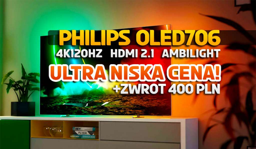 Najlepszy TV OLED jakość/cena teraz z mega rabatem - rekord cenowy! Nowy model Philips z HDMI 2.1 i Ambilight - gdzie?