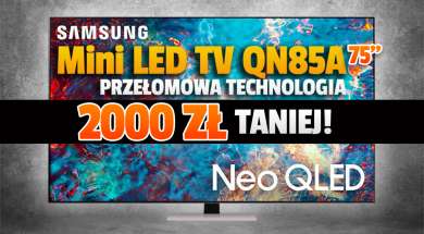 Samsung Neo QLED Mini LED QN85 75 cali promocja Vobis luty 2022 okładka