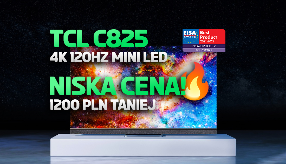 Nowy telewizor Mini LED w super cenie na początek lutego! Flagowy TCL C825 120Hz z HDMI 2.1 i Google TV – gdzie?