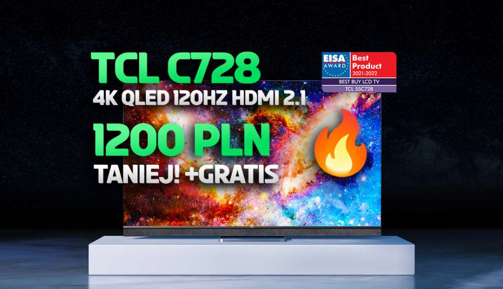 Limitowana okazja! Jeden z najlepszych TV do konsoli TCL QLED C728 4K120Hz 65" teraz aż 1200 zł taniej! Gdzie?