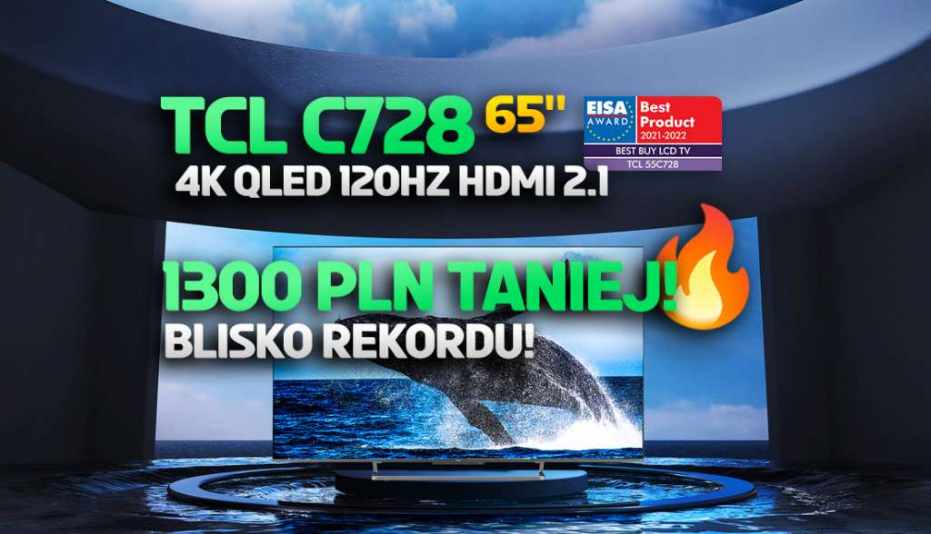 Uwaga: jeden z najlepiej wycenionych TV 65" do konsoli prawie rekordowo tanio! TCL QLED aż 1300 zł taniej! Gdzie?