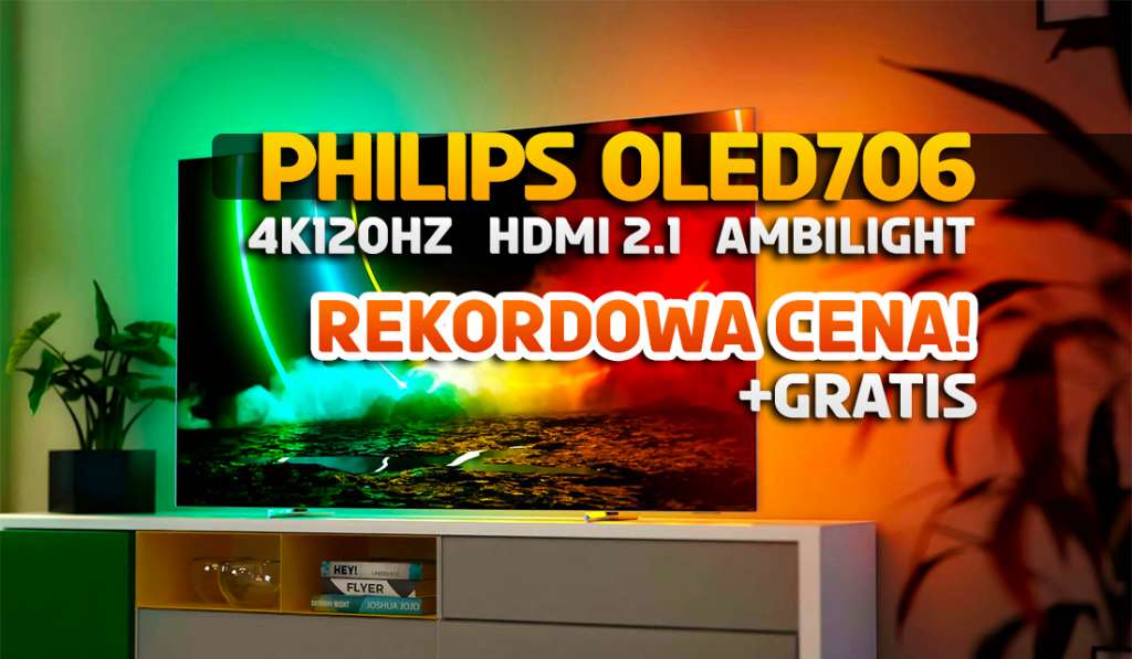 Rekordowo niska cena super TV OLED! Najlepszy wybór jakość/cena? To model od Philips z HDMI 2.1 i Ambilight - gdzie?