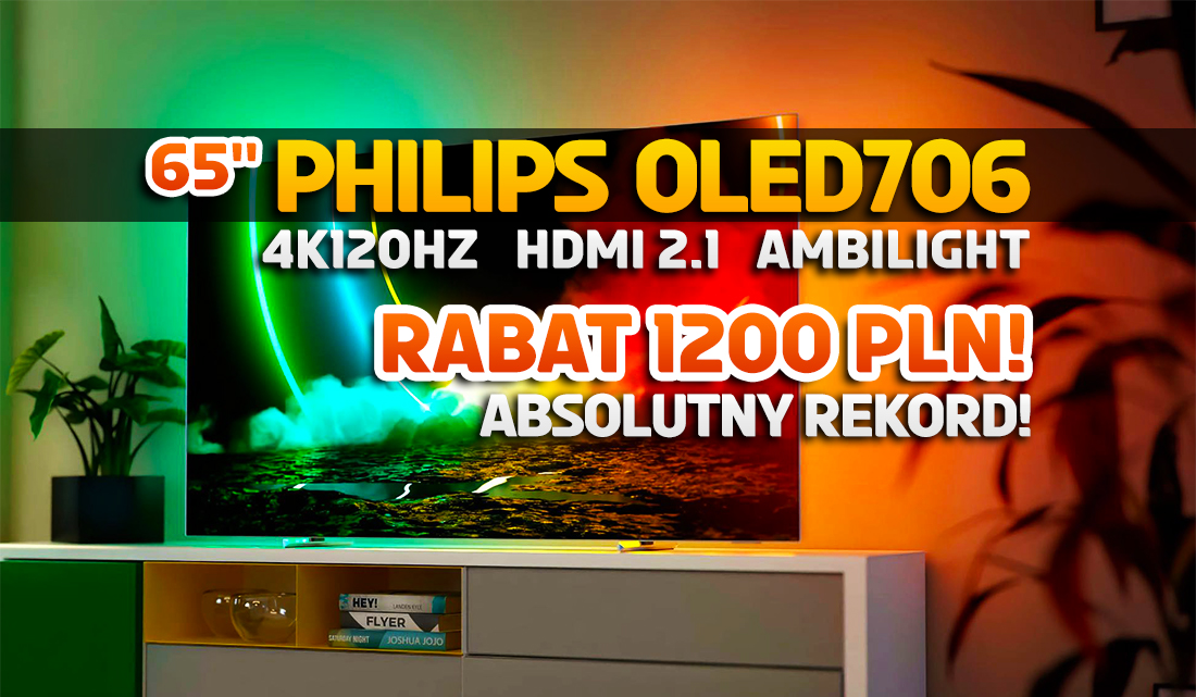 Fantastyczny TV OLED OLED 65″ 120Hz w ultra niskiej cenie! Philips z Ambilight – rabat 1200 zł i wielki rekord! Gdzie?