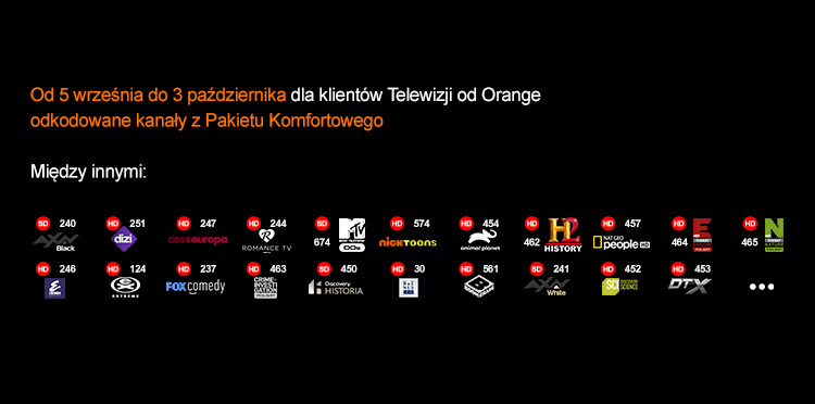 telewizja online pakiet komfortowy orange tv odkodowany