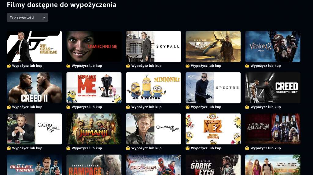 amazon prime video wypożyczalnia filmów filmy vod ceny cennik gdzie oglądać za darmo