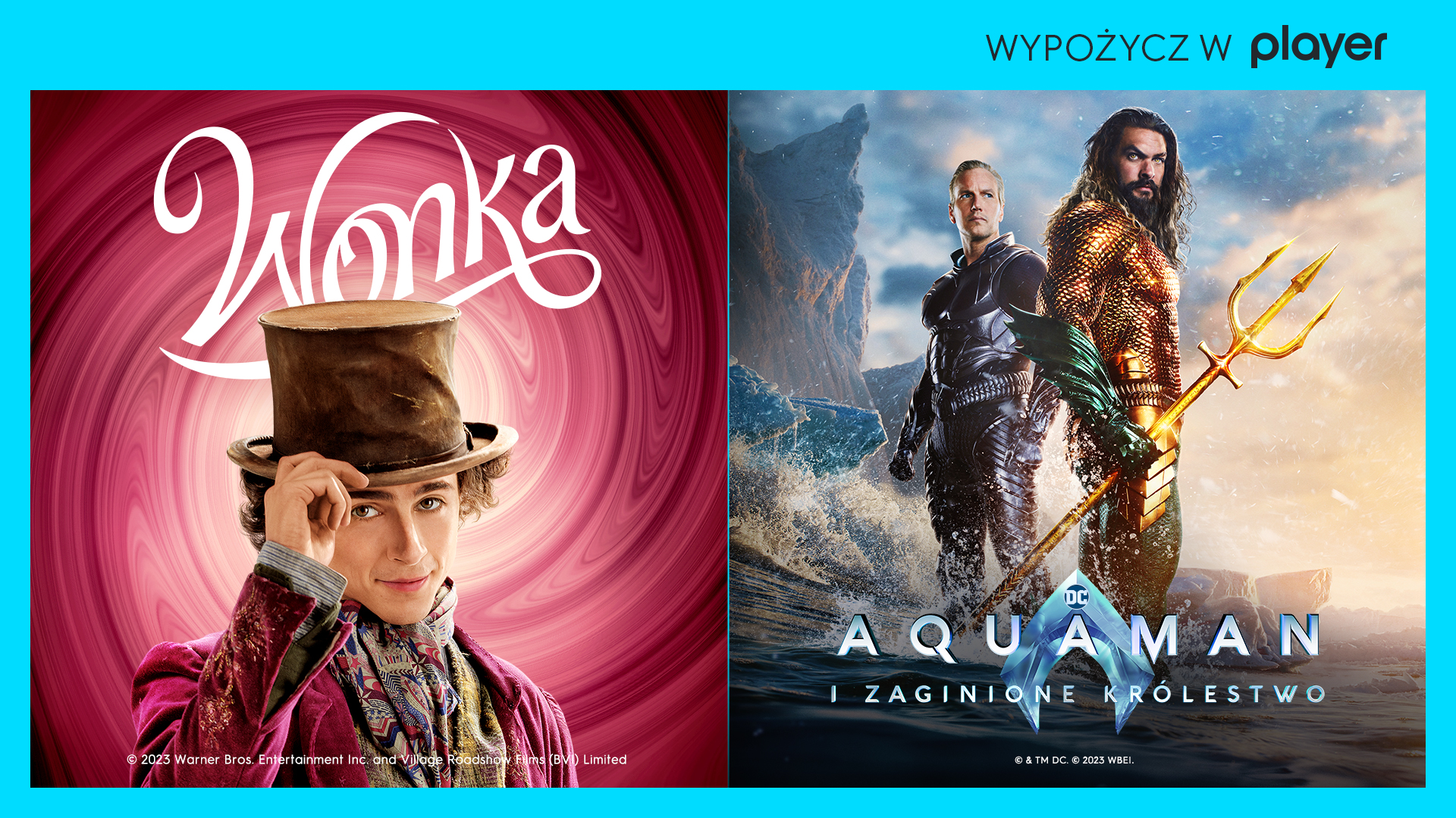 Filmy “Wonka” i “Aquaman: Zaginione Królestwo” dodane do biblioteki VoD w Player! Jak oglądać?