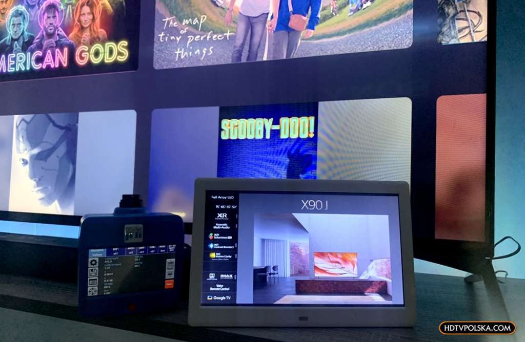 Google TV Sony BRAVIA XR LED X90J 4K pomiary 2