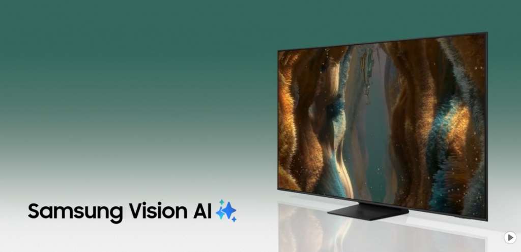 Samsung Vision AI – inteligentne przetwarzanie obrazu w telewizorze QN77F Telewizor Samsung QN77F z technologią Vision AI – inteligentne dopasowanie obrazu do treści i otoczenia.