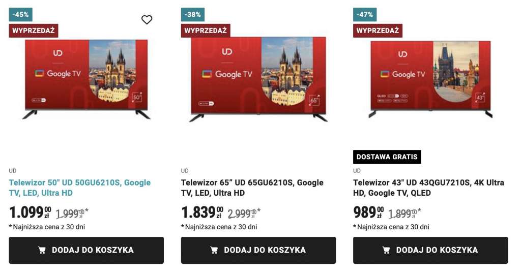 biedronka home sklep online telewizory wyprzedaż lipiec 2024 oferta