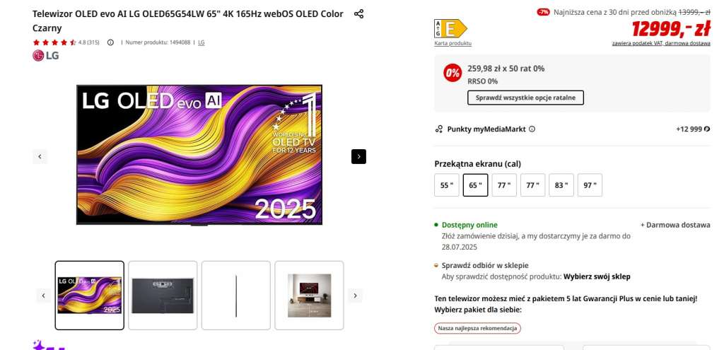 lg oled g5 promocja media markt 