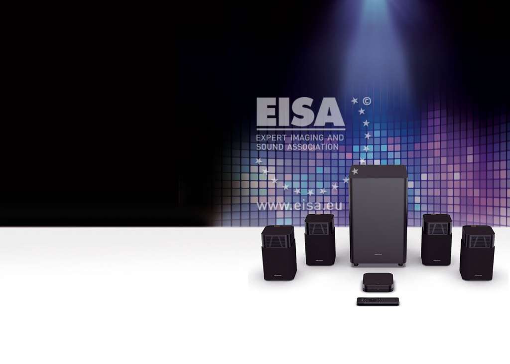 Baner z nagrodą EISA 2025-2026 dla kina domowego Hisense HT SATURN
