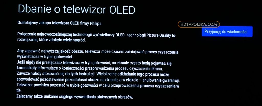 Test Philips OLED 806 OLED 856 wstępna konfiguracja ustawienia