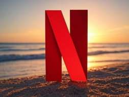 netflix logo na plaży