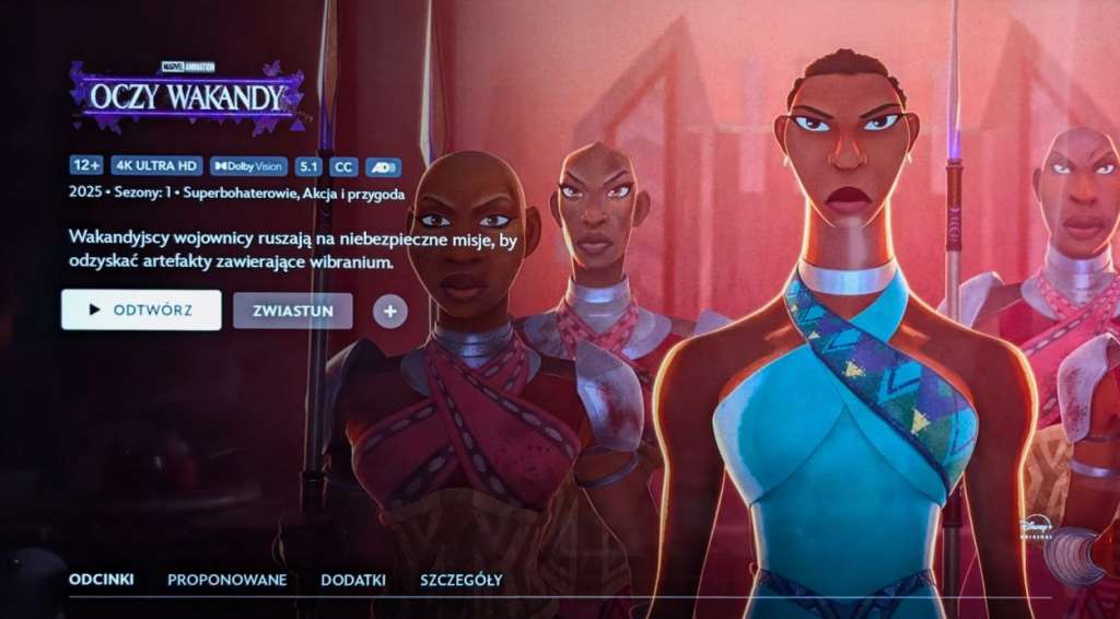Serial "Oczy Wakandy" na Disney+ na telewizorze 4K OLED - recenzja HDTVPolska