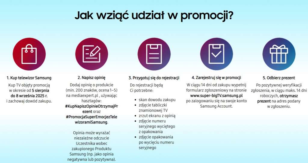Jak wziąć udział w promocji Samsung
