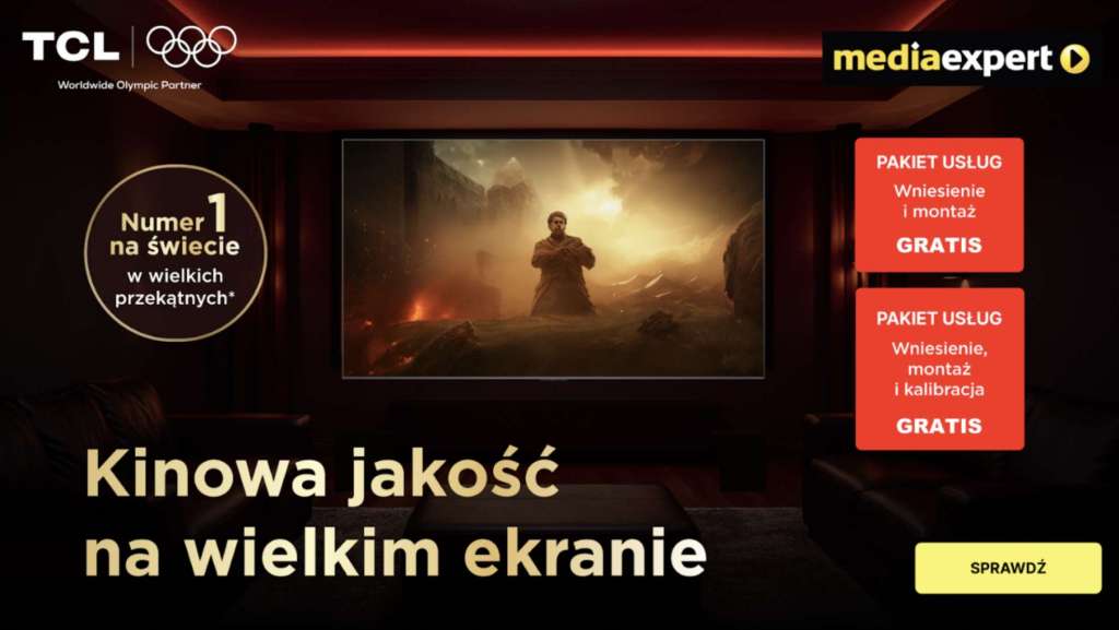 Akcja TCL z dodatkowymi korzyściami przy zakupie telewizora w Media Expert - baner