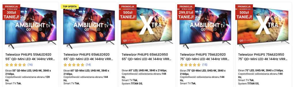Promocja Philips combo oferta TV + słuchawki w Media Expert - oferta telewizorów