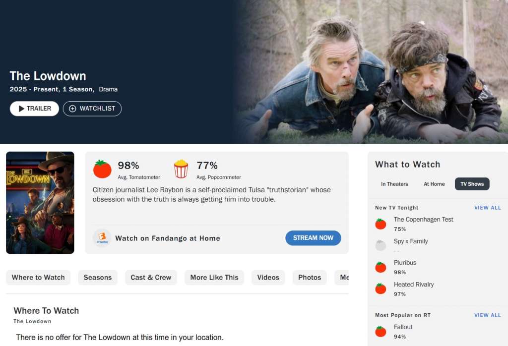 Mroki Tulsy The Lowdown Rotten Tomatoes