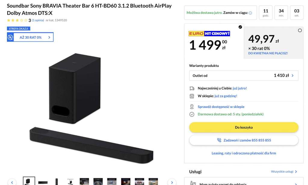 soundbar sony bravia theatre bar 6 dolby atmos rtv euro agd