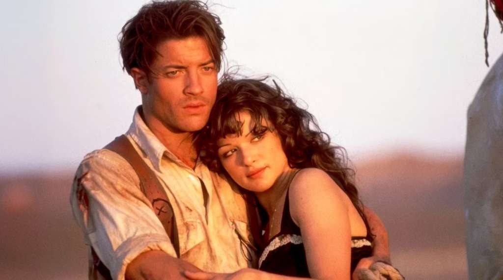 Brendan Fraser i Rachel Weisz na planie filmu Mumia